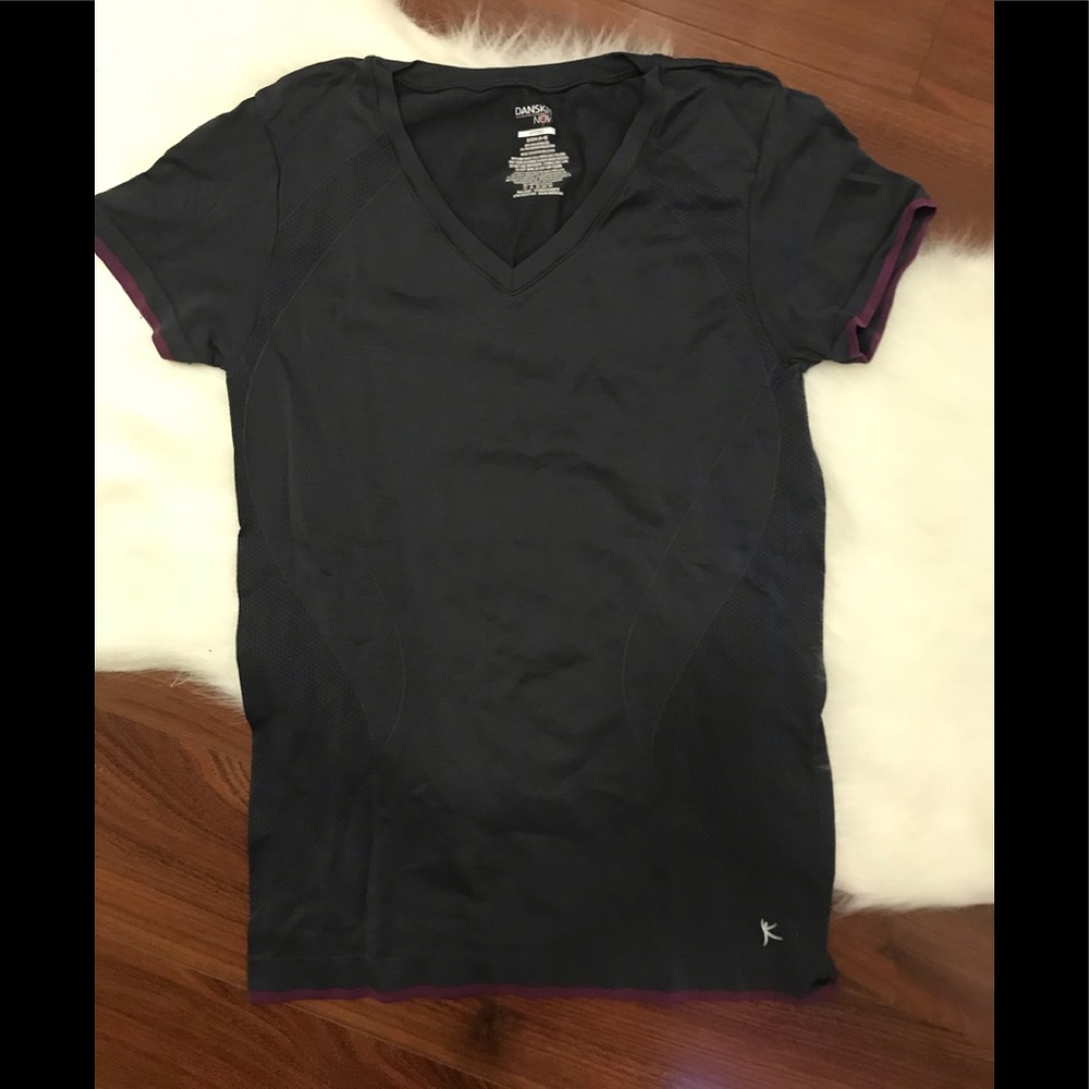 Danskin Dark Grey with Purple Details Workout Tee